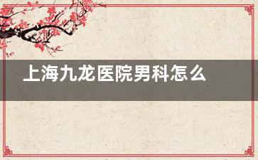 上海九龙医院男科怎么样？患者点评|医生简介及口碑评价深度测评